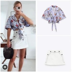 Zara blue top and skirt set